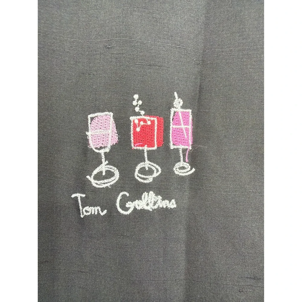 Silkland Black 100% Silk Cocktail Embroidery Vest Top Pink‎ Trim Size 8
